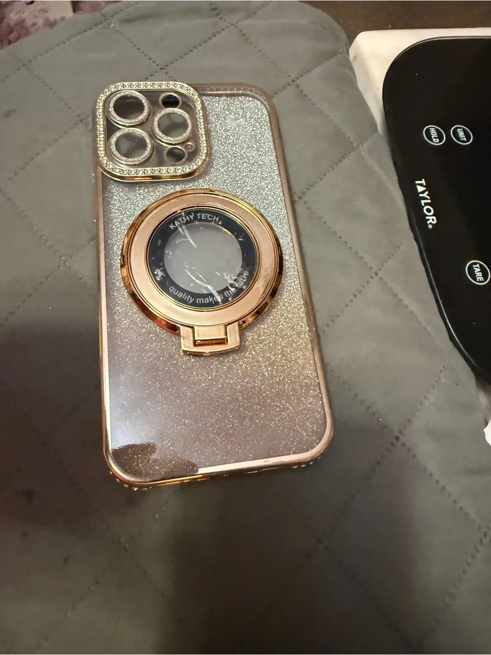 Magnetic Stand Case for iPhone 16 Pro Max with Bling Rhinestones